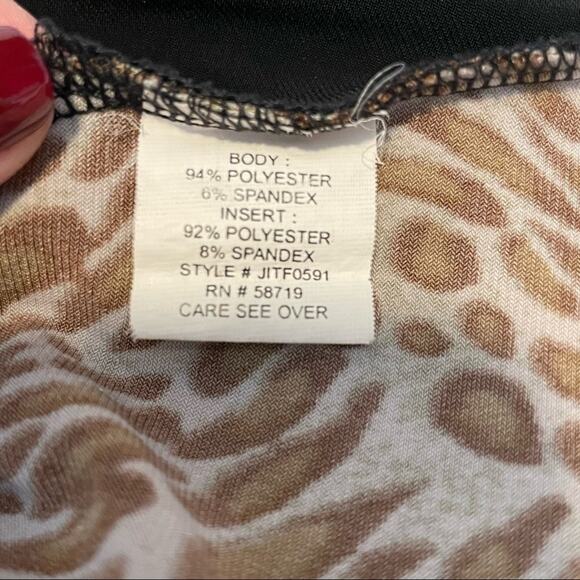 Leopard Print Career Blouse Top Shirt size XL Cheetah Print Animal Print - Picture 11 of 12
